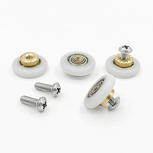 4 PCS Shower Door Rollers Replacement Shower Door Wheels Runners for Bathroom Shower Glass Sliding Door,19mm x 5mm