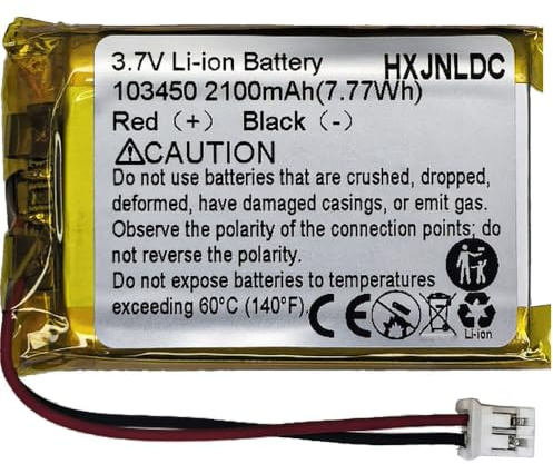 HXJNLDC DC 3.7V 2100mAh 103450 Rechargeable Lithium ion Polymer Battery Replacement for PS4 Controller CUH-ZCT1 Series ，DIY 3.7-5V Electronic Products with Built-in 2-Wire Battery Replacement