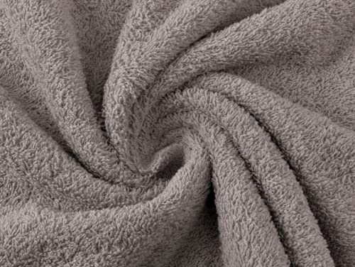Tela de toalla de algodón, color gris pardo, por metro