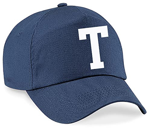 4sold Lässige 100% Baumwolle Atmungsaktiv Alphabet A-Z Marineblau Caps Weiß Brief Hut Hüte Unisex Jungen Mädchen Cap Baseball Kinder Mütze Kappe Buchstabe