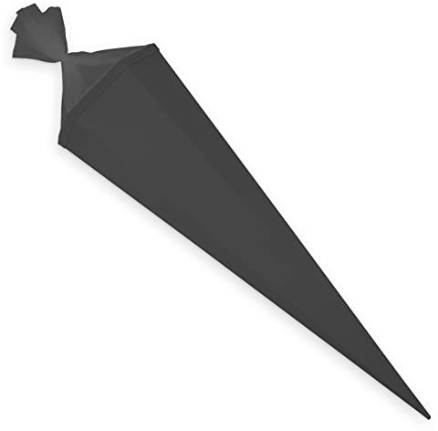 itenga Bastelschultüte Schultütenrohling Zuckertüte Schultüte eckig 85 cm mit Tüllverschluss (schwarz)