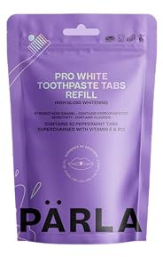 PÄRLA PRO Whitening Toothpaste Tablets with Fluoride & Hydroxyapatite - Enamel Protection for Sensitive Teeth - with Vitamins B12 & E - Refill 62s
