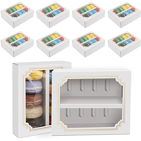 12 Stück Cupcake Macaron Verpackung Box Karton mit großem Sichtfenster ， Keksverpackungen Keksschachtel Geschenkboxen für Backwaren Schmuckverpackungen Vorschlag Geburtstagsfeier Hochzeit Groß
