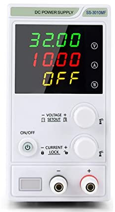 YZACK Laboratory DC Power Supply Unit Adjustable 4 Digit Mini Lab Bench Power Supply Source Memory Function Voltage Regulator (Color : ABF-3010MF set3, Size : 1)