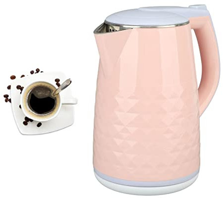 Septpenta Bouilloire Électrique Chauffe Eau, Chauffe Eau 2 L, Puissance Élevée 2000 W, Arrêt Automatique et Protection Contre L'Ébullition À Sec, avec Poignée en Plastique et Bouchon Vapeur (Rose)