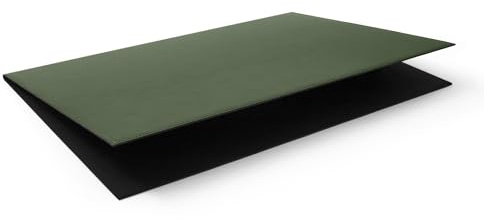 Eglooh - Gemini - Aufklappbare Schreibtischunterlage Leder Grün cm 50x35 - Innenseele aus Aluminium, Innenteil mit weichem Stoff, handwerkliche Nähten - Made in Italy