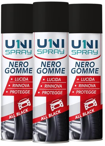 Nero Gomme Spray 500 ml | Lucidante Pneumatici, Effetto Bagnato Duraturo