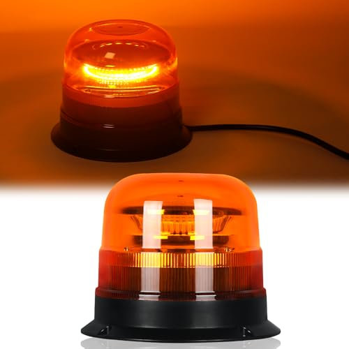 AOHEWEI Luz de advertencia LED ámbar, 8 intermitentes y 2 giratorios 12/24V 42 piezas lámpara LED para máquinas agrícolas vehículos comerciales autobuses escolares tractores excavadoras camiones