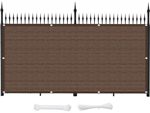 Brisevue pour Balcon sans Perçage 145 x 950 cm Protection Contre Le Vent et Le Soleil Paravent de Balcon de Jardin avec Oeillets pour Jardin Extérieur Balcon, ‎Marron