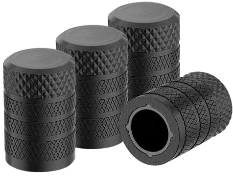 Flaconi 4PCS Tappini Gomme Auto,Tappi Gomme Auto,Tappi Pneumatici Auto,Tappi Ruote Auto,Tappi Valvole Pneumatici Auto,Adatto per Parapolvere per Valvole di Pneumatici per Auto,Moto,Biciclette(Nero)