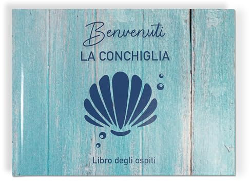 Libro degli Ospiti, Libro di Benvenuto per casa Vacanze, Libro degli Ospiti b&b, Libro dei visitatori per recensioni, Libro degli Ospiti per affitti turistici Tema Mare (Mare)