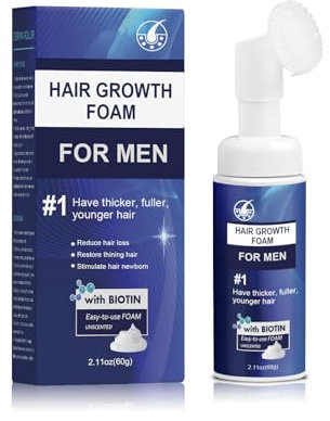 Spray y espuma para el crecimiento del cabello para hombres – 60 ml Hair Serum, tratamiento para la caída y el adelgazamiento