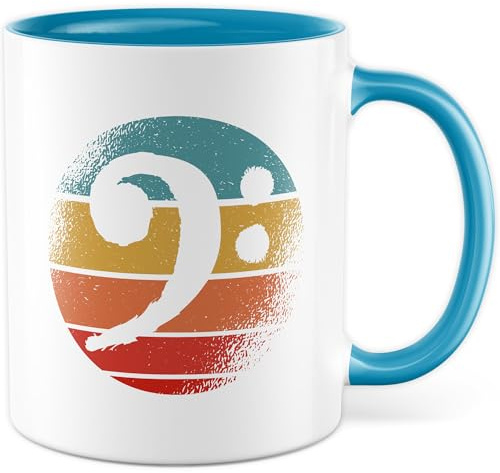 Bassist Tasse mit Spruch - Geschenk Bass Clef - Kaffeetasse aus Keramik 330ml - Bass Kontrabass Bassgitarre Orchester Musiker Musik Instrument Kaffee-Becher Witztasse Hobby
