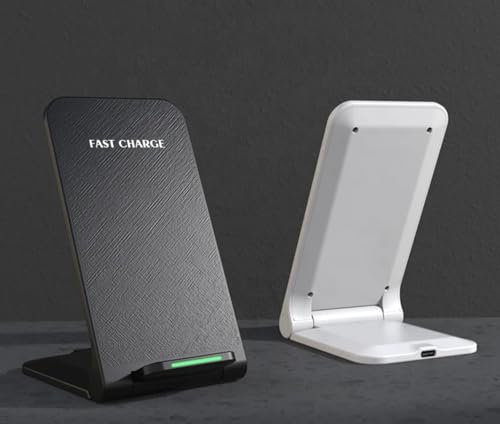 HCC TECH HCC TECH Wireless Phone Charger Stand | Foldable & Compact 15w, Portable Fast Wireless Charger. (White)