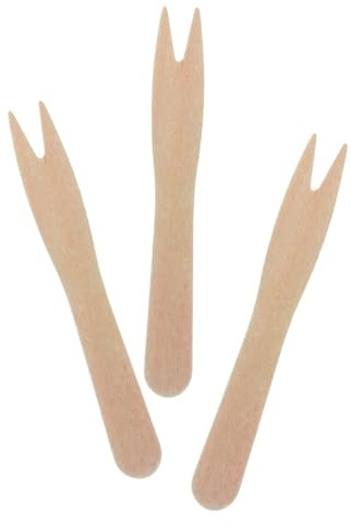 10.000 tenedores fritos con dos puntas de madera de abedul 85 mm - Picos aperitivos - Picas para patatas fritas de madera biodegradable para fiestas, banquetes y buffets de comedor