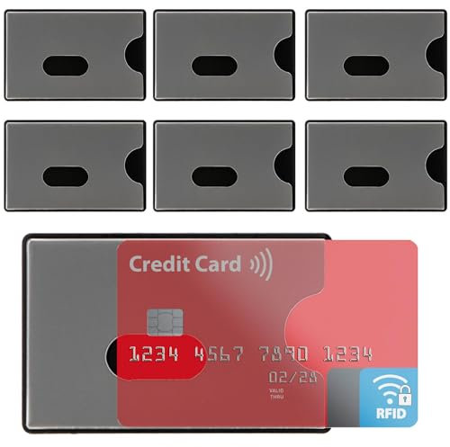RAMTRIO TÜV geprüfte RFID Blocker Schutzhülle 6 Stück Sicherheit gegen Datenklau Kartenhülle und EC Karten Bankkarten, NFC Schutzhüllen Kartenschutzhülle für Kreditkarten Ausweis transparent