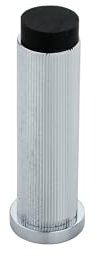 Infinity Decor Tope de puerta de cromo pulido con diseño acanalado para zócalo de puerta con punta de goma en acabado cromado pulido para protección de pared/muebles, 75 mm