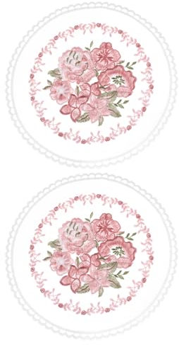 QUARKZMAN 2Pcs Tovagliette Retro In Pizzo, Centrini All'uncinetto Francesi Rotondi Ricamati Aperto Per Vaso Tovaglia Per Tavolo Da Pranzo Cucina Festa 27x27cm, Bianco