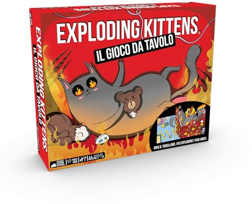 Asmodee Exploding Kittens : Il Gioco da tavolo - Gioco di società per 2-6 giocatori - Strategico e divertente per bambini e famiglie - Dai 7 anni - 15/30 min - Versione italiana