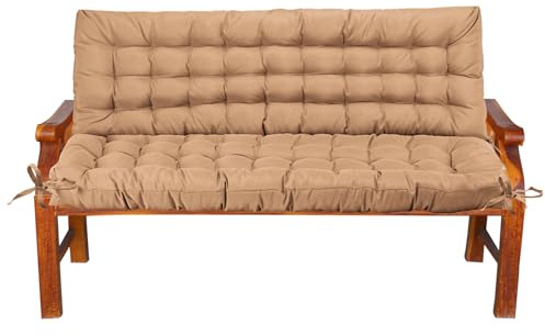 FAMIROSA Coussin de banc de jardin, imperméable et résistant aux UV, pour banc de jardin, balancelle hollywoodienne, pour l'intérieur et l'extérieur, kaki, 150 x 100 cm
