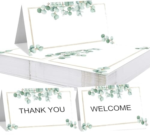 WUBAYI 50 tarjetas de lugar para mesa, tarjetas de nombre para asientos de mesa para bodas, cumpleaños, fiestas de Navidad