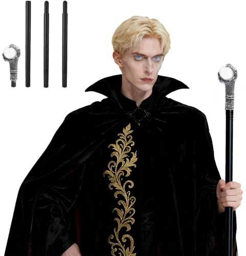 FiveMileBro Sceptre Halloween Canne Vampire Canne Gothique - Accessoire Costume Enfants - Canne Magique Méchante pour Fête Cosplay (transparent)