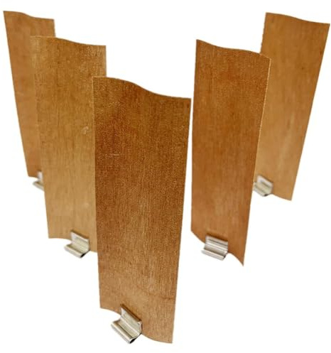lehua 20 Stück Holzdochte Zur Kerzenherstellung, 4 cm Breit, 12 cm Hoch, Rauchfreie Holzdochte + Metallsockel