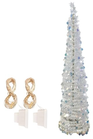 Arbol Plegable De Navidad, Popup Christmas Tree, 150 Cm Arbol Navidad Emergente con Luces, Pino Artificial Decoracion Navidades Hogar Interior Y Exterior