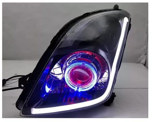YUCHUJCGSS Faro Principale Per Suzuki Per Swift Faro Anteriore Faro Angel Demon Eyes Luce Di Marcia Diurna Indicatore Di Direzione Con Obiettivo Del Proiettore Fari Fanali Anteriori