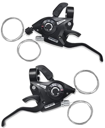 FOMTOR 1 Paar Fahrrad Schalthebel Fahrrad-Schaltungen 3x7/8Fach Schaltung Bike Shifter Lever/Links/Rechts Schalthebel (3x8 24 Speed)