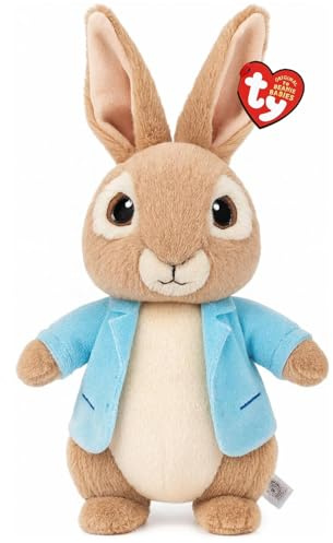 TY Peter Rabbit Beanie 25cm Soft Plush Toy Teddy – Collectible Stuffed Cuddly Plushies for Kids – Cute Soft Toys Gift