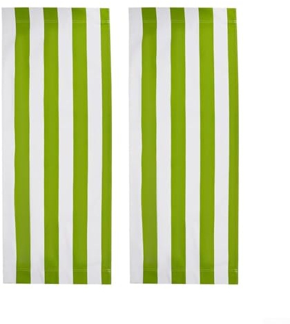 babominimer Polyester Strandliege Ersatztuch 120 x 45 cm für Klapp-Liegestuhl, Sonnenliegen-Abdeckung, Obstgrün und Weiß, wasserabweisender und schnell trocknender Stoff (2 Stück)