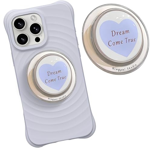 KIRZAX Accessoire Kindle Grip Téléphone, Support Magnétique à Design Cœur avec Poignée Pliante pour Smartphone/Tablet/Kindle