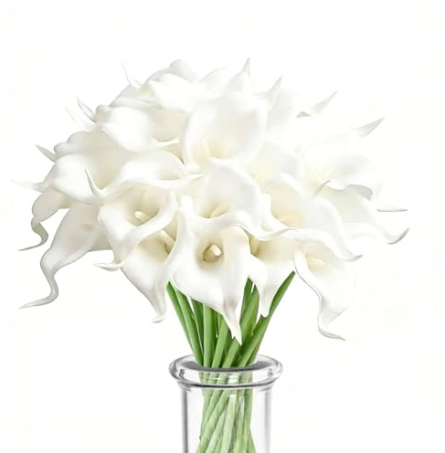 15 fiori artificiali di calla bianchi, giglio bianco, bouquet da sposa, decorazione per matrimoni, composizioni floreali, casa, famiglia, feste