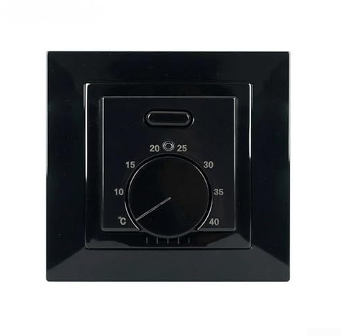 Termostato meccanico da pavimento, 230 V, regolatore di temperatura con sensore esterno 16 A, per riscaldamento elettrico a pavimento, controllo preciso 5 – 40 °C, ABS durevole (nero)