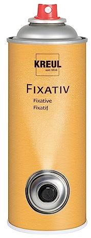 KREUL 800400 - Fixativ, 400 ml Spraydose, hochtransparenter, nicht glänzender Schutzfilm für Kreide-, Kohle- und Buntstiftzeichnungen sowie für Tempera- und Aquarellfarben