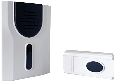 Heidemann Funkgong-Set Base I (Lautstärke 86 dB, Sender + Empfänger, 3 Melodien einstellbar, optisches Rufsignal rote LED, Klingel, Türklingel, Reichweite 75 m, Haustürklingel Set, Funkklingel) 70700