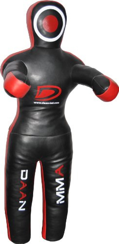 DAAN Brottningsdummy (180 cm), brottning, judo boxningssäck för kampsport, fuskläder, röd/svart/vit, unisex