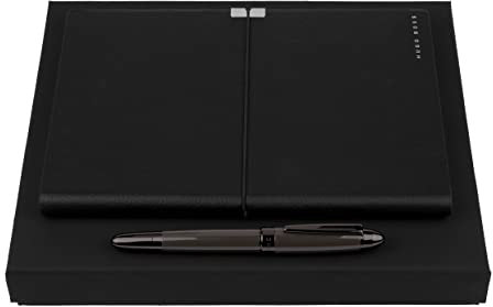 Hugo Boss Schreib-Set Tintenroller und A5 Notizblock Icon in der Geschenkbox, HPHR015