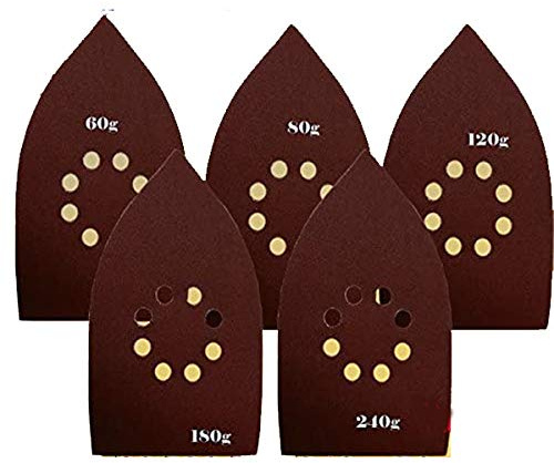 50 Assorted (60/80/180/120/240 Grits) Large Mouse Detail Sander Sandpaper Sanding Paper Hook & Loop Assorted 60 80 120 180 240 320 Grits for Black and Decker Mega Mouse Cyclon Sandstorm F