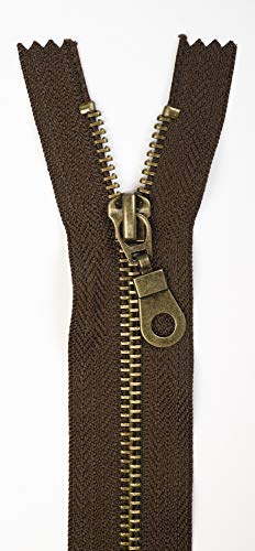 Jajasio 3 Stk. Reißverschluss Metall Messing nicht teilbar in 13 Farben braun 16cm Metallreißverschluss für Jacken Taschen Hose Geldböre Jeans