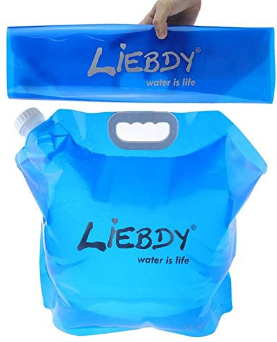 Liebdy® Faltbarer Wasserbehälter 10 Liter BPA frei, Flexibler Wasserkanister, Gießkanne faltbar für Notfall Prepper Krisenvorsorge Notfallausrüstung Krisenvorbereitung Vorrat Blackout Survival | blau