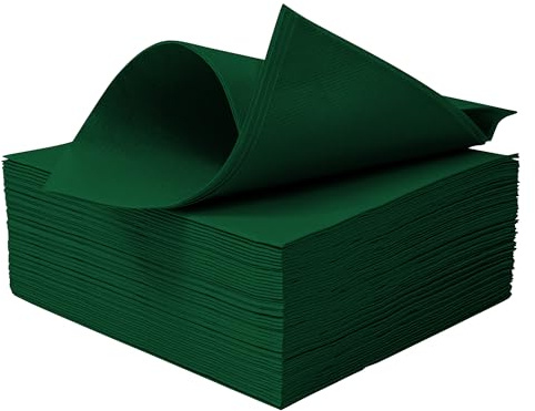 STAUBPIRAT Airlaid servetter – 50 stycken – 20 x 20 cm servett tygliknande – bordsdekoration för nattvard, påsk, bröllop, födelsedag – mörkgrön 019