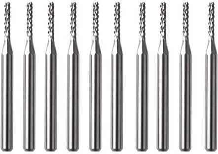 Anawakia Set di 10 fresa in carburo cementato fine Mill incisione bits scultura trapano taglio trapano (1,5 mm)