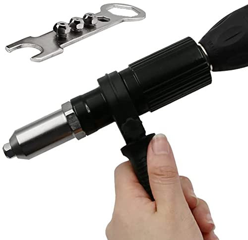Blindnietaufsatz Für Akkuschrauber, Elektrische Nietpistole Nietenaufsatz, Nietpistolenadapter Für Akkuschrauber Oder Bohrmaschine, Mit Schraubenschlüssel 2,4/3,2/4/4,8mm Düse Nietzange