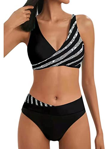 Bikini Donna Sexy Push Up Taglia Forte Swimwear Costume Piscina Curvy Due Pezzi Brasiliana Beachwear Imbottito Spiaggia Costumi da Bagno Vita Alta Bikini Triangolo Costume da Bagno Mare