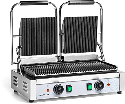 Forgast Grill Elettrico Barbecue, Griglia a Contatto, Griglia Elettrica Doppia, Bistecchiera, Sandwichera, Tostapane, Piastra per Grigliare Cucinare, Tostiera Elettrica