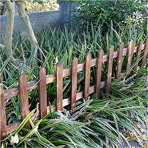 FLBT Lattenzaun, Verkohlter Massivholzzaun Verdicktes Gitter Klettergerüst Hofzaun Kleiner Zaun Holztrennwand Blumenständer (Color : Brown, Size : 100x50cm)