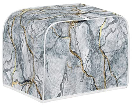 Kuiaobaty Tostapane con struttura in marmo bianco copre 4 sacchetti per tostapane con gancio, copertura protettiva per macchina del pane