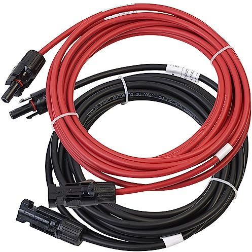 revolt PV Kabel: Solar-Verlängerungskabel, MC4-kompatibel, 2x 6 mm² (10 AWG), 5 m, IP68 (Photovoltaik Verlängerungskabel, Solarsysteme Kabel, Verlängerung)